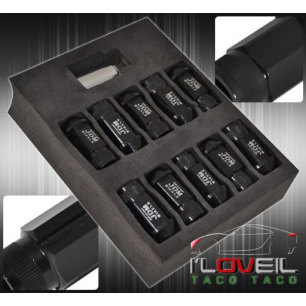 UNIVERSAL M12X1.5MM LOCKING LUG NUTS OPEN END EXTEND ALUMINUM 20 PIECE SET BLACK #2 image