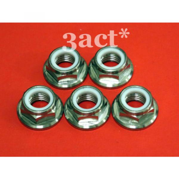 5pcs Titanium/Ti M10 x 1.25 Pitch Sprocket Flange Lock Nut - Honda Suzuki Yamaha #1 image