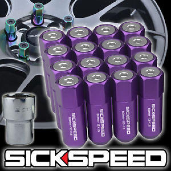 SICKSPEED 16 PC PURPLE CAPS ALUMINUM 60MM LOCKING LUG NUTS WHEEL 12X1.25 L11 #1 image