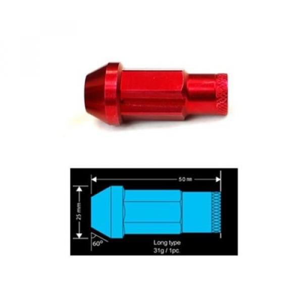 GODSPEED RED M12X1.5MM T4 EXTENDED RIM WHEEL LUG NUTS NUT WITH LOCK CIVIC EG EF #3 image