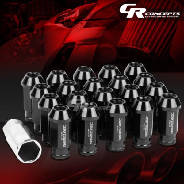 FOR CAMRY/CELICA/COROLLA 20X ACORN TUNER ALUMINUM WHEEL LUG NUTS+LOCK+KEY BLACK #1 image