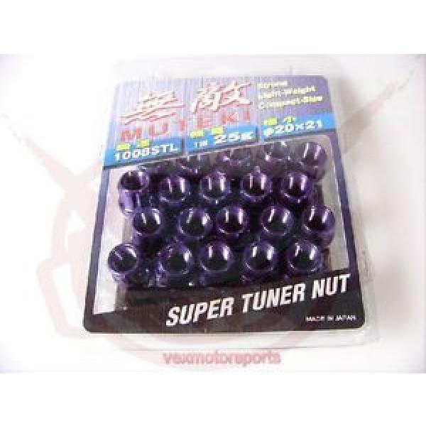 MUTEKI PURPLE OPEN END 20PCS 12X1.5 WHEEL RIM SPLINE TUNER ACORN LOCK LUG NUTS #1 image