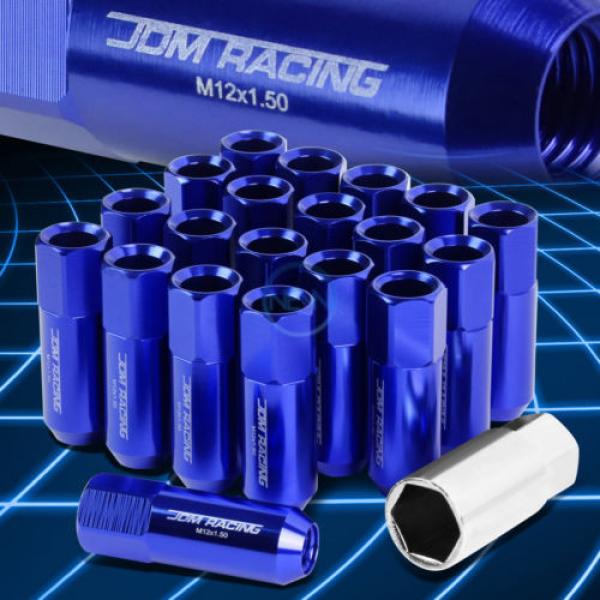 20pcs M12x1.5 Anodized 60mm Tuner Wheel Rim Locking Acorn Lug Nuts+Key Blue #1 image