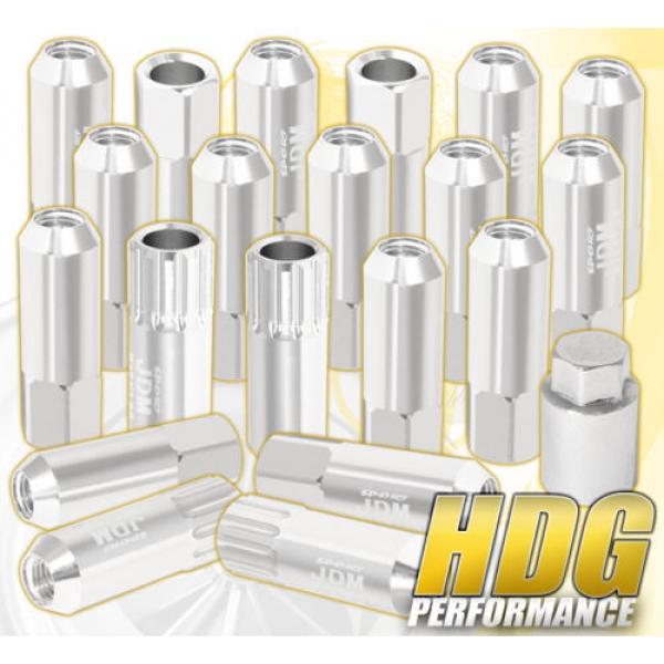 UNIVERSAL M12x1.25 LOCKING LUG NUTS SPORT RACING HEAVY DUTY ALUMINUM SET SILVER #1 image