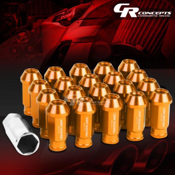 20X RACING RIM ACORN TUNER ALUMINUM WHEEL LOCK LUG NUTS + 1X ADAPTER KEY ORANGE #1 image