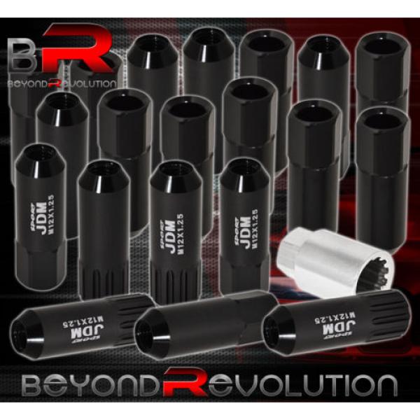 FOR NISSAN M12x1.25MM LOCKING LUG NUTS OPEN END EXTENDED 20 PIECES+KEY KIT BLACK #1 image