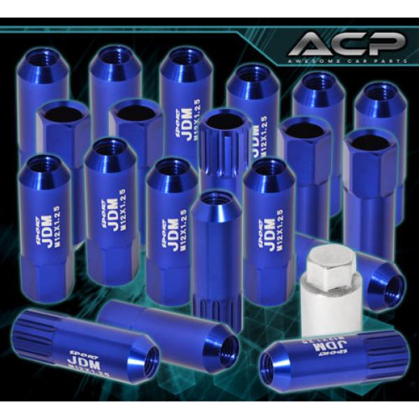 FOR NISSAN M12x1.25 LOCKING LUG NUTS WHEELS EXTENDED ALUMINUM 20 PIECES SET BLUE #1 image