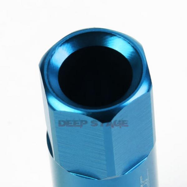 20 PCS M12 X 1.5 ALUMINUM ACORN TUNER LUG NUT/WHEEL LOCK+ADAPTER KEY LIGHT BLUE #3 image