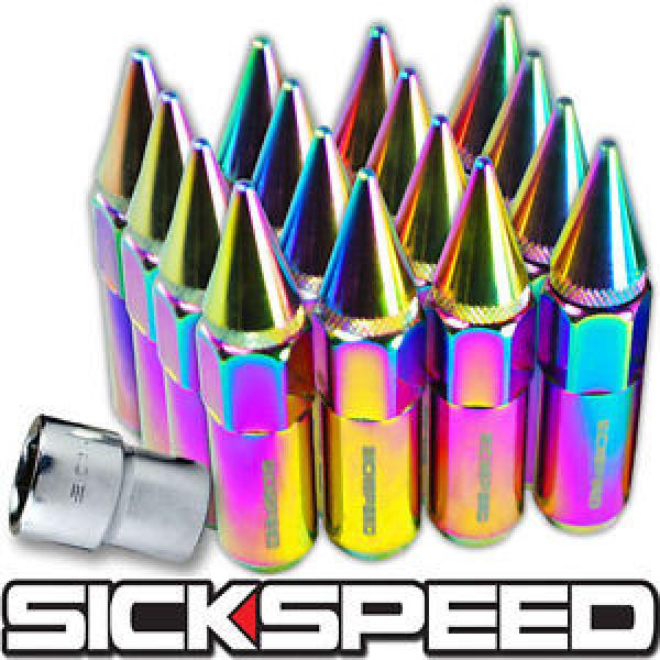 SICKSPEED 16 NEO CHROME SPIKE ALUMINUM 60MM EXTENDED LOCKING LUG NUTS 1/2x20 L30 #1 image