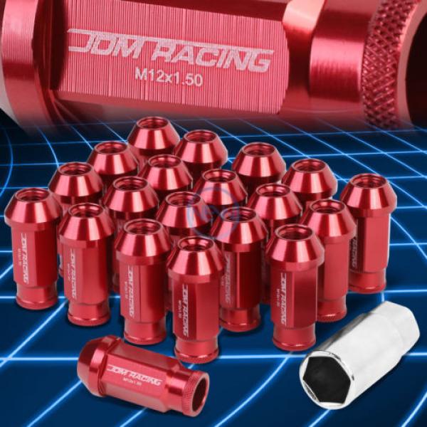 20pcs M12x1.5 Anodized 50mm Tuner Wheel Rim Locking Acorn Lug Nuts+Key Red #1 image