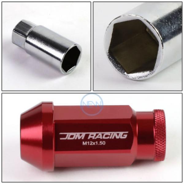 20pcs M12x1.5 Anodized 50mm Tuner Wheel Rim Locking Acorn Lug Nuts+Key Red #5 image