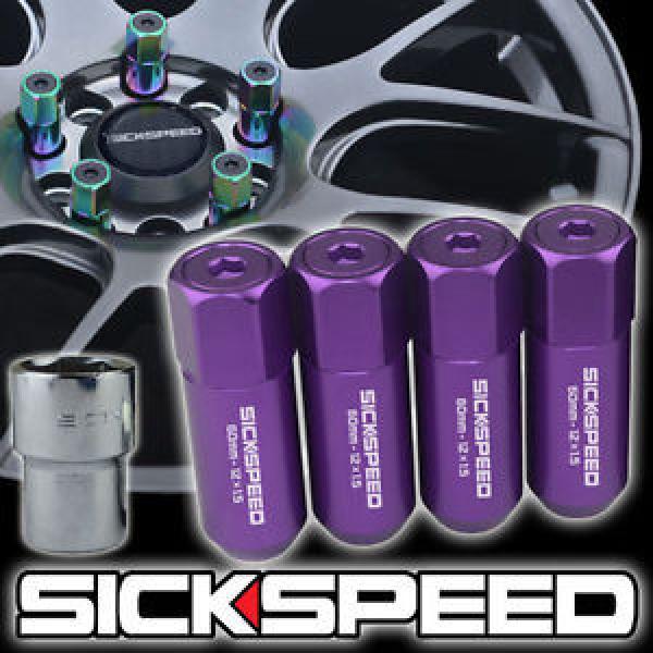 SICKSPEED 4 PC PURPLE CAPPED ALUMINUM LOCKING LUG NUTS WHEELS/RIMS 12X1.25 L15 #1 image