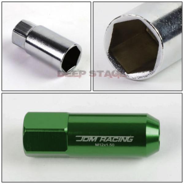 20 PCS M12 X 1.5 ALUMINUM ACORN TUNER LUG NUT/WHEEL LOCK+ADAPTER KEY GREEN #5 image