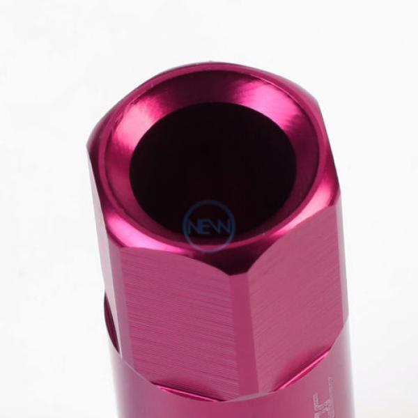 20pcs M12x1.5 Anodized 60mm Tuner Wheel Rim Locking Acorn Lug Nuts+Key Pink #3 image