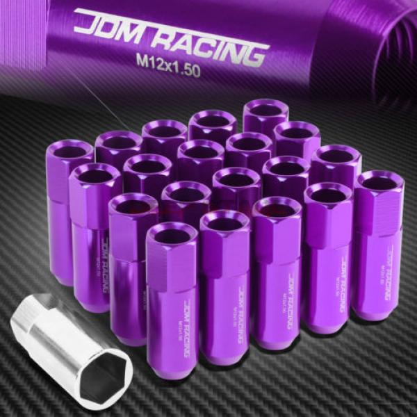 20 PCS M12 X 1.5 ALUMINUM ACORN TUNER LUG NUT/WHEEL LOCK+ADAPTER KEY PURPLE #1 image