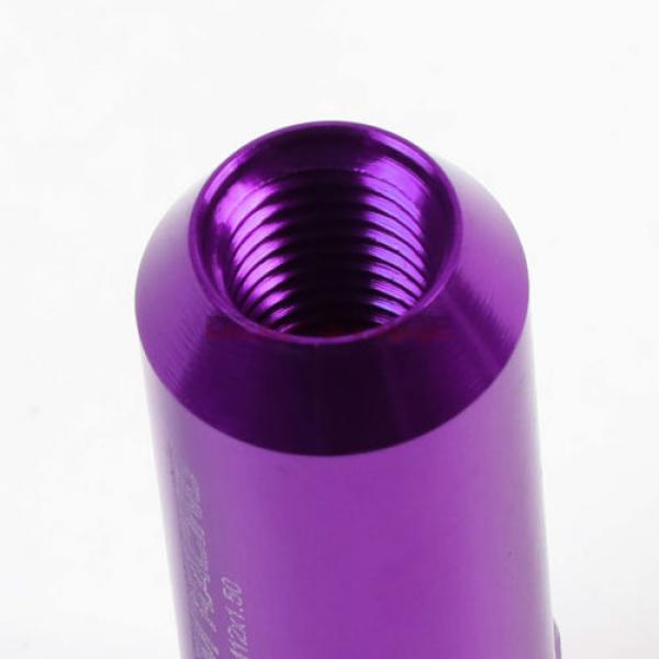 20 PCS M12 X 1.5 ALUMINUM ACORN TUNER LUG NUT/WHEEL LOCK+ADAPTER KEY PURPLE #4 image