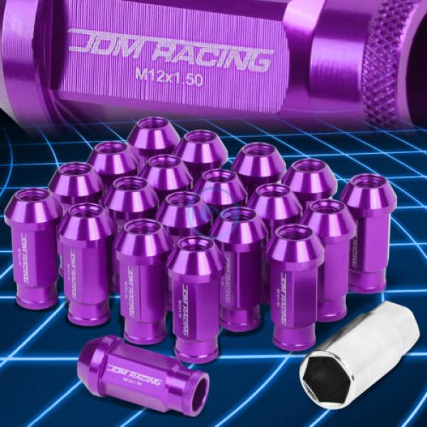 20pcs M12x1.5 Anodized 50mm Tuner Wheel Rim Locking Acorn Lug Nuts+Key Purple #1 image
