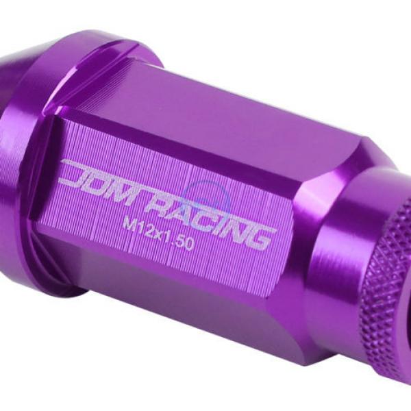 20pcs M12x1.5 Anodized 50mm Tuner Wheel Rim Locking Acorn Lug Nuts+Key Purple #2 image