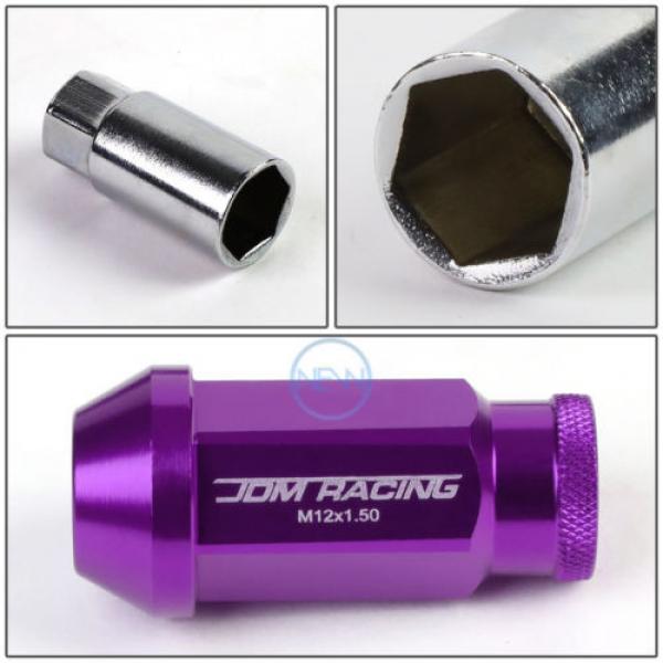 20pcs M12x1.5 Anodized 50mm Tuner Wheel Rim Locking Acorn Lug Nuts+Key Purple #5 image