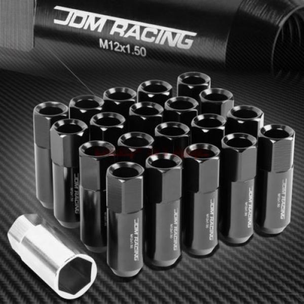 FOR CAMRY/COROLLA 20 PCS M12 X 1.5 ALUMINUM 60MM LUG NUT+ADAPTER KEY BLACK #1 image