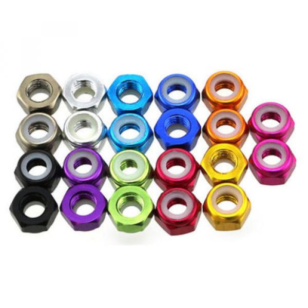 M3 Aluminum Alloy Nylon Lock Nut Multi-Color QTY 10 #3 image
