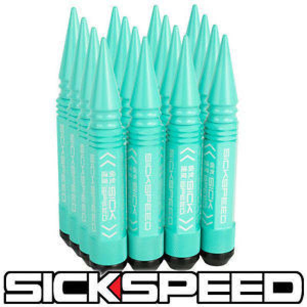 SICKSPEED 16 PC MINT GREEN 5 1/2&#034; SPIKED STEEL EXTENDED LOCKING LUG NUTS 14X2 #1 image