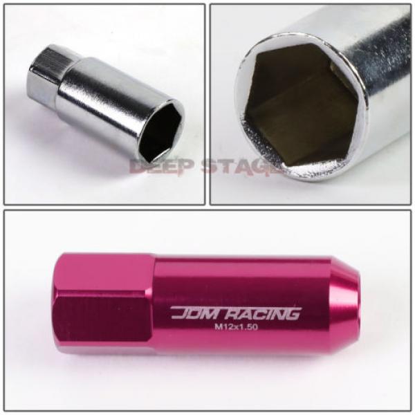 20 PCS M12 X 1.5 ALUMINUM ACORN TUNER LUG NUT/WHEEL LOCK+ADAPTER KEY PINK #5 image