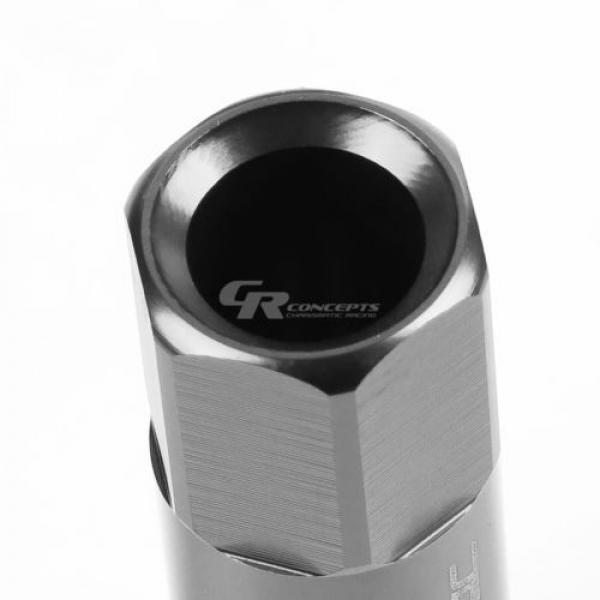 FOR IS250/IS350/GS460 20X EXTENDED ACORN TUNER WHEEL LUG NUTS+LOCK+KEY SILVER #3 image