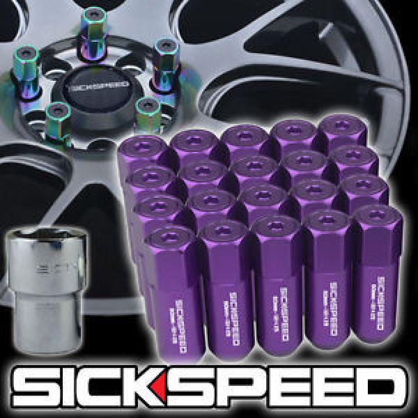 20 PURPLE CAPPED ALUMINUM EXTENDED 60MM LOCKING LUG NUTS WHEELS/RIMS 12X1.5 L07 #1 image