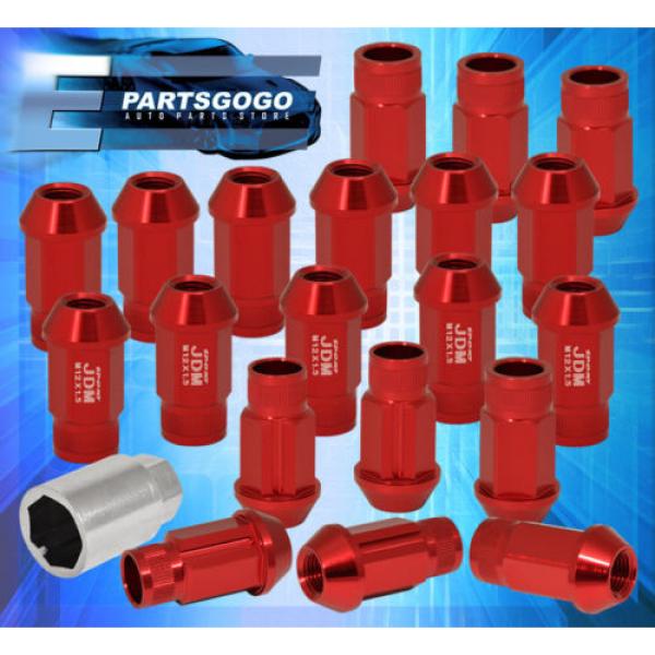 FOR HONDA 12X1.5 LOCKING LUG NUTS 20PC EXTENDED FORGED ALUMINUM TUNER UNIT RED #1 image