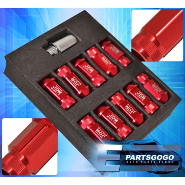 FOR HONDA 12X1.5 LOCKING LUG NUTS 20PC EXTENDED FORGED ALUMINUM TUNER UNIT RED #2 image