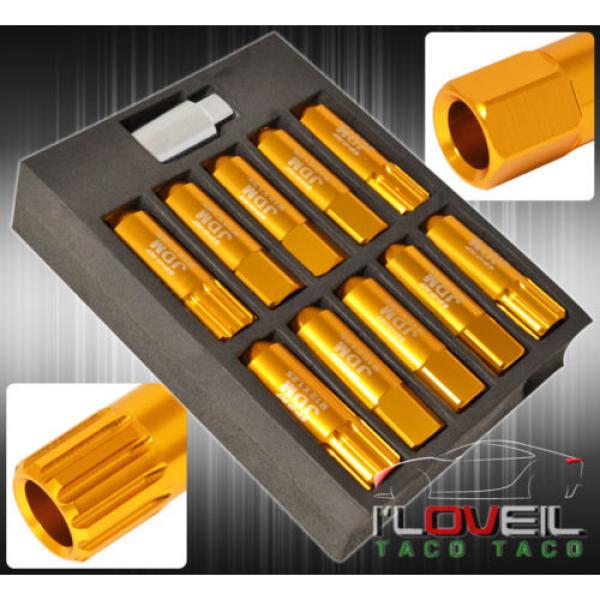 UNIVERSAL M12x1.25 LOCKING LUG NUTS SPORT RACING HEAVY DUTY ALUMINUM SET GOLD #2 image