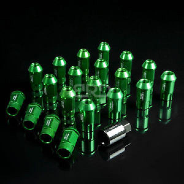 NRG ANODIZED ALUMINUM OPEN END TUNER WHEEL LUG NUTS LOCK M12x1.5 GREEN 20 PC+KEY #1 image