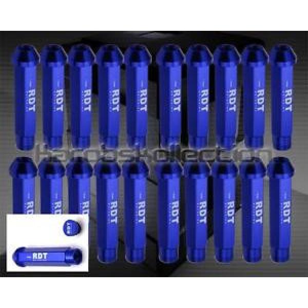 95mm Blue M12x1.5 Closed End Aluminum Drive Extended Tuner Locking Lug Nuts #1 image