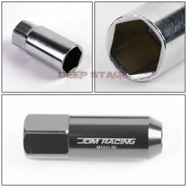 20 PCS M12 X 1.5 ALUMINUM ACORN TUNER LUG NUT/WHEEL LOCK+ADAPTER KEY SILVER #5 image