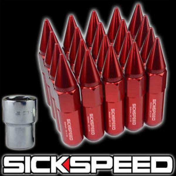20 RED/RED SPIKED ALUMINUM EXTENDED 60MM LOCKING LUG NUTS WHEELS/RIMS 12X1.5 L17 #1 image