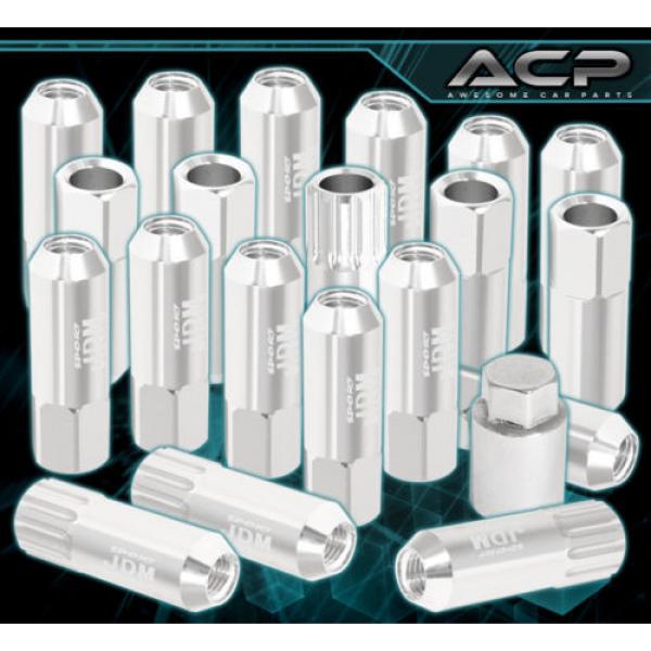 UNIVERSAL M12x1.5 LOCKING LUG NUTS OPEN END EXTEND ALUMINUM 20 PIECE SET SILVER #1 image