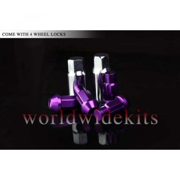 GODSPEED T-4 WHEEL RIM RACING LUG NUTS 50MM 20 PIECE W/LOCK M12 X 1.25 PURPLE A #4 image