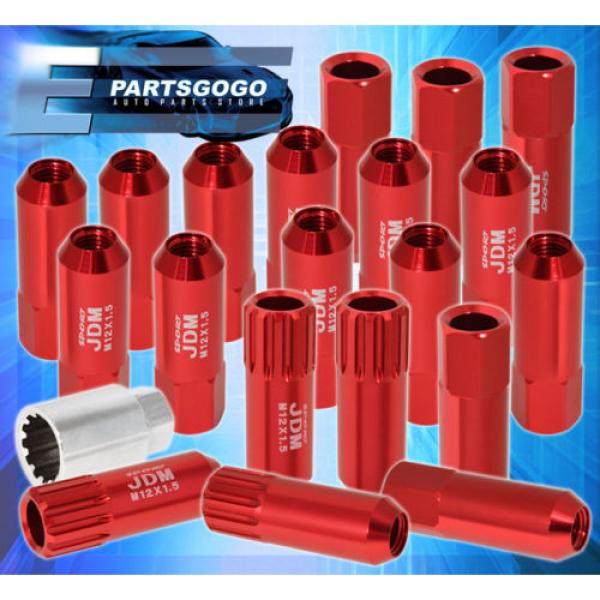 FOR TOYOTA 12x1.5 LOCKING LUG NUTS CAR AUTO 60MM EXTENDED ALUMINUM KIT + KEY RED #1 image