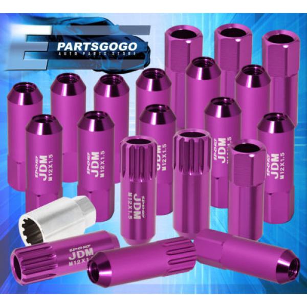 FOR MITSUBISHI 12x1.5 LOCK LUG NUTS DRIFTING HEAVY DUTY ALUMINUM 20PC SET PURPLE #1 image