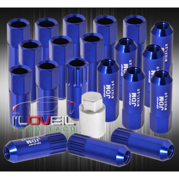 FOR NISSAN 12x1.25MM LOCKING LUG NUTS CAR AUTO 60MM EXTENDED ALUMINUM KIT BLUE #1 image