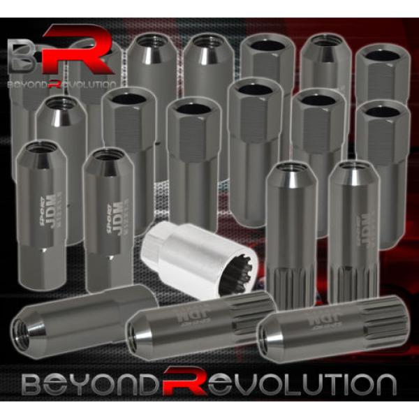 FOR CADILLAC M12x1.5MM LOCKING LUG NUTS 20PC VIP EXTENDED ALUMINUM ANODIZED GRAY #1 image