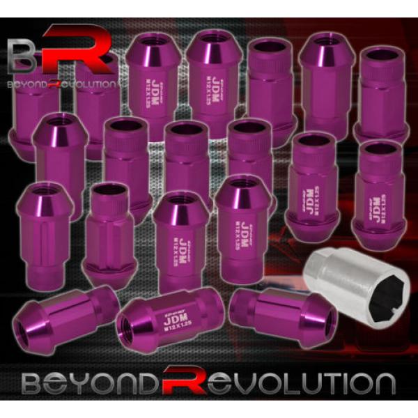 UNIVERSAL 12x1.25 LOCKING LUG NUTS TRACK OPEN 20 PIECES UNIT+KEY PURPLE #1 image