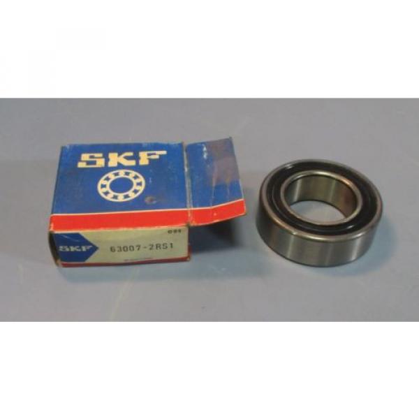 SKF 63007-2RS1 Double Sealed Single Row Bearing 35mm ID, 62mm OD, 20mm Wide NIB #1 image