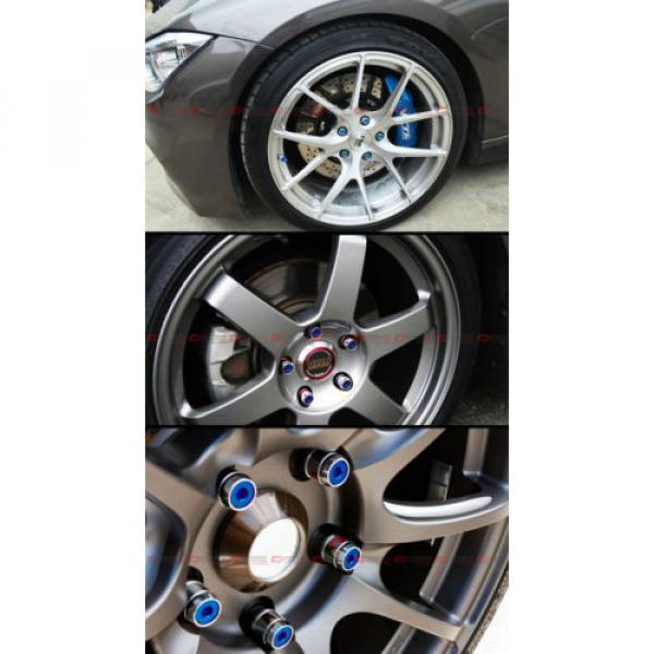 20 Pcs M14 X 1.5 Chrome Wheel Lug Nut Bolts W/ Blue Lock Caps+Key+Socket For VW #3 image