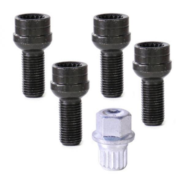 5pcs/Set 17mm Wheel Bolt &amp; Lock Lug Nut Fit For VW Golf Jetta Beetle Passat Audi #3 image