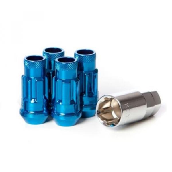 MUTEKI SR48 4 WHEELS LOCK LUG NUTS SET 12X1.5 1.5 ACORN RIMS OPEN END BLUE L #1 image