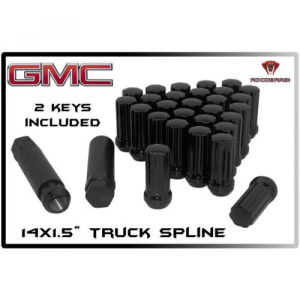 24 Pc Gmc Sierra 1500 6 Lug Black Spline Locking Lug Nuts + 2 Keys Anti-Theft #1 image