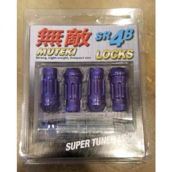 Muteki SR48 4pc lock kit 12x1.5 in Purple Taper Acorn Lug Nuts #1 image