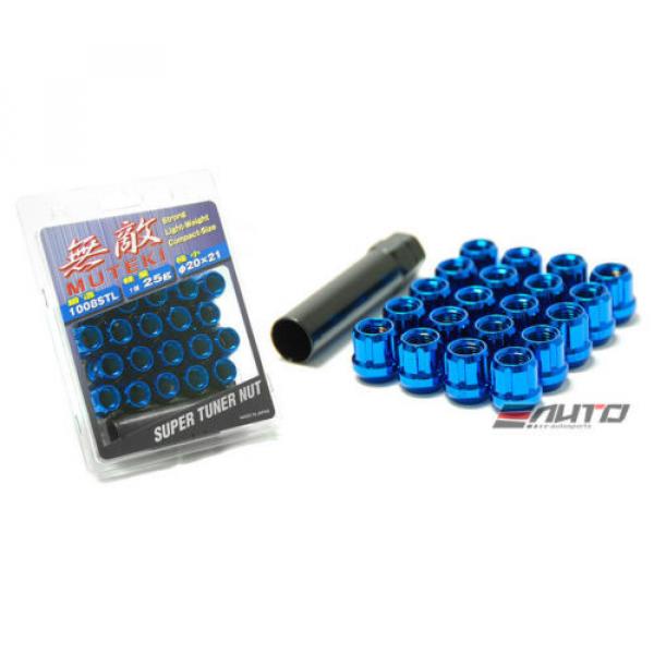 SPLINE 21mm MUTEKI WHEEL LOCK LUG NUT 12x1.5 M12 P1.5 BLUE OPEN END w/ key b #1 image